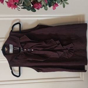 Bhoomki silk/linen ruffled sleeveless blouse. NWT.